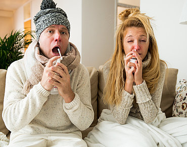 Paar mit Grippe