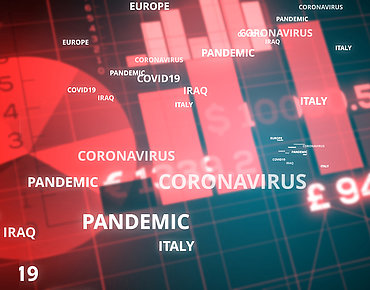 Rote Zahlen durch Covid-19 und Iraq in Italien